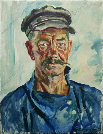 Wikioo.org - The Encyclopedia of Fine Arts - Painting, Artwork by Pyotr Konchalovsky - Portrait of worker Yakobchenko