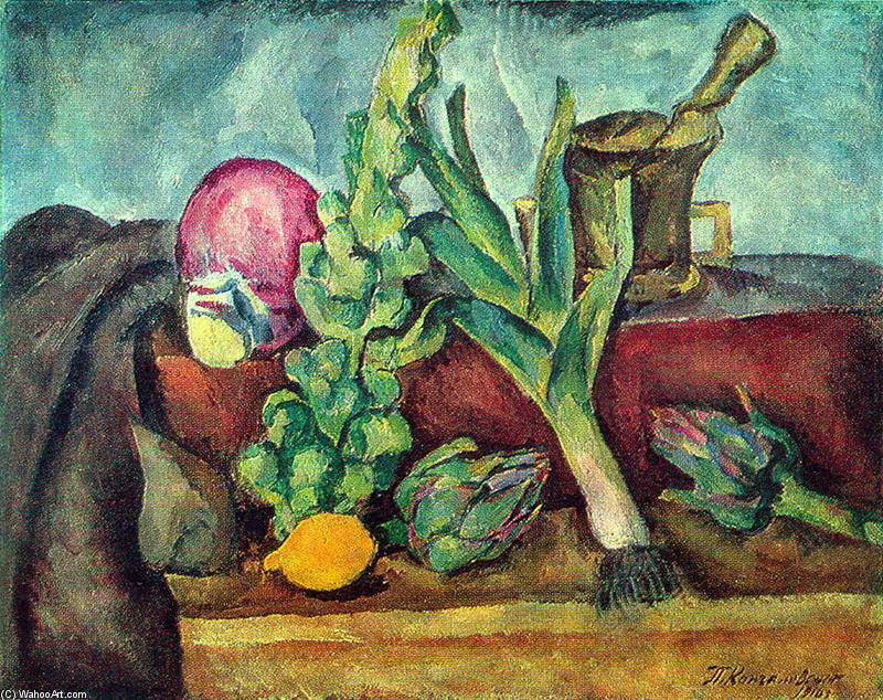 Wikioo.org - The Encyclopedia of Fine Arts - Painting, Artwork by Pyotr Konchalovsky - Still Life. Vegetables.