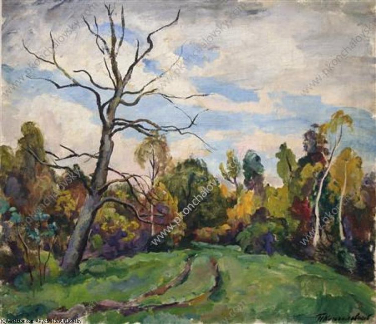 Wikioo.org - The Encyclopedia of Fine Arts - Painting, Artwork by Pyotr Konchalovsky - The road. Dry wood.
