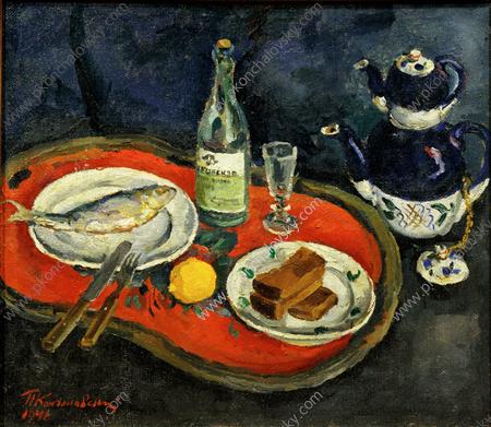 Wikioo.org - The Encyclopedia of Fine Arts - Painting, Artwork by Pyotr Konchalovsky - Still Life. It's time for tea.