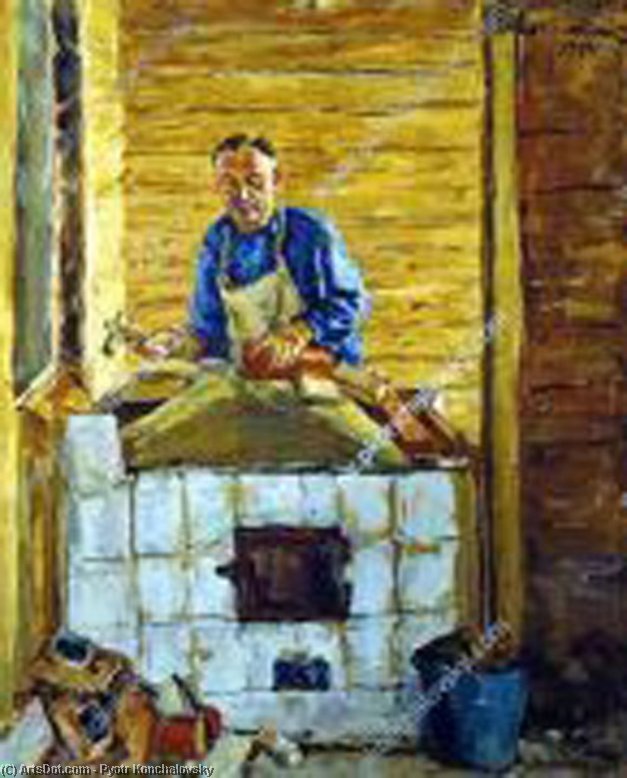 WikiOO.org - Encyclopedia of Fine Arts - Maleri, Artwork Pyotr Konchalovsky - Stovemaker Sumkin from Maloyaroslavets