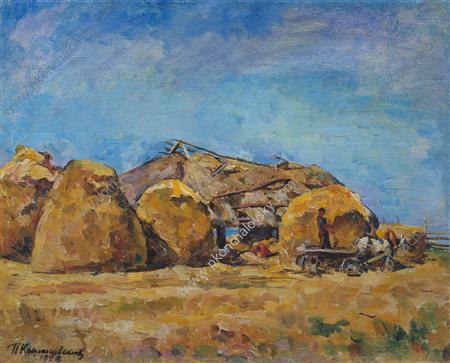 WikiOO.org - Encyclopedia of Fine Arts - Maleri, Artwork Pyotr Konchalovsky - At the barn