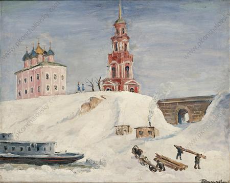 Wikioo.org - The Encyclopedia of Fine Arts - Painting, Artwork by Pyotr Konchalovsky - Quay in Ryazan