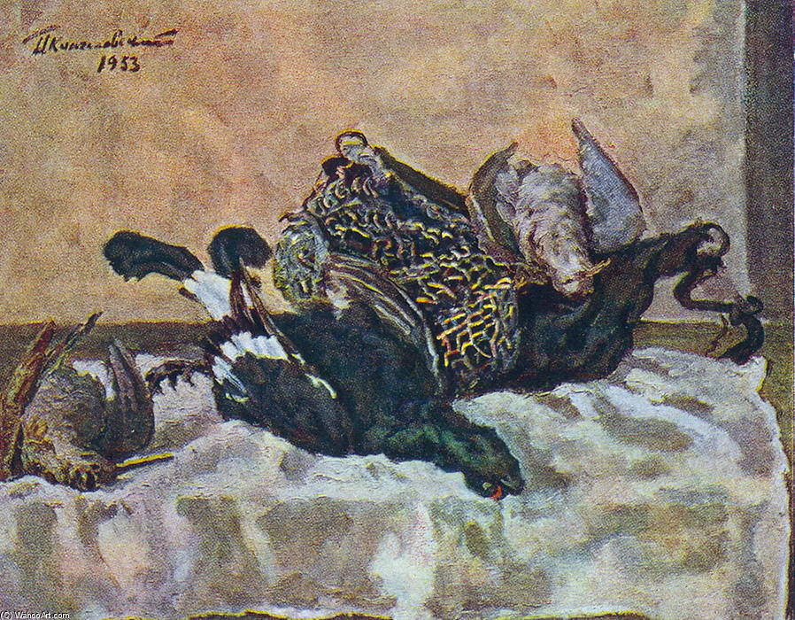 WikiOO.org - Enciklopedija dailės - Tapyba, meno kuriniai Pyotr Konchalovsky - Still Life. Grouse and woodcock.