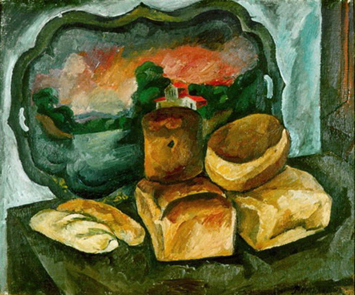 Wikioo.org - The Encyclopedia of Fine Arts - Painting, Artwork by Pyotr Konchalovsky - Breads and the tray