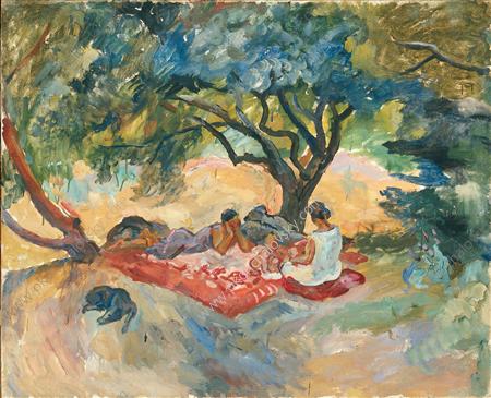 Wikioo.org - The Encyclopedia of Fine Arts - Painting, Artwork by Pyotr Konchalovsky - Under the tree