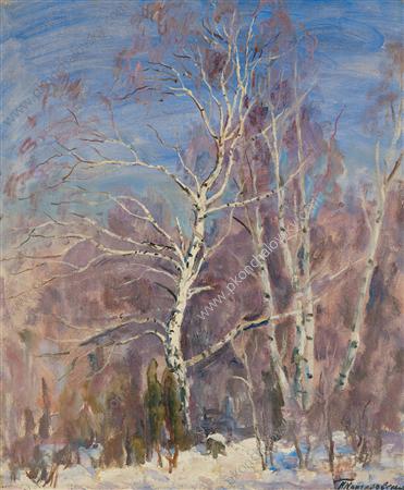 Wikioo.org - The Encyclopedia of Fine Arts - Painting, Artwork by Pyotr Konchalovsky - Birches in the snow