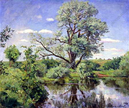 Wikioo.org - The Encyclopedia of Fine Arts - Painting, Artwork by Pyotr Konchalovsky - Nemtsovo. Pond.