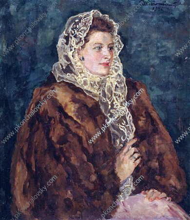 Wikioo.org - The Encyclopedia of Fine Arts - Painting, Artwork by Pyotr Konchalovsky - Portrait of Angelina Borisovna Kemenova