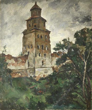 WikiOO.org - Εγκυκλοπαίδεια Καλών Τεχνών - Ζωγραφική, έργα τέχνης Pyotr Konchalovsky - Novgorod. Kukui Tower.