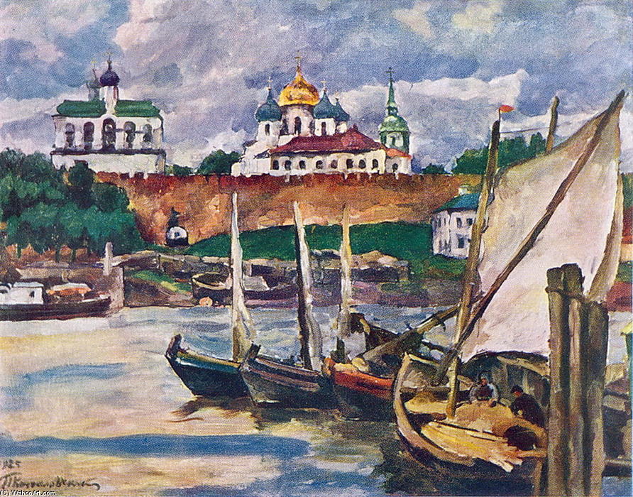 WikiOO.org - Encyclopedia of Fine Arts - Lukisan, Artwork Pyotr Konchalovsky - Novgorod. Detinets.