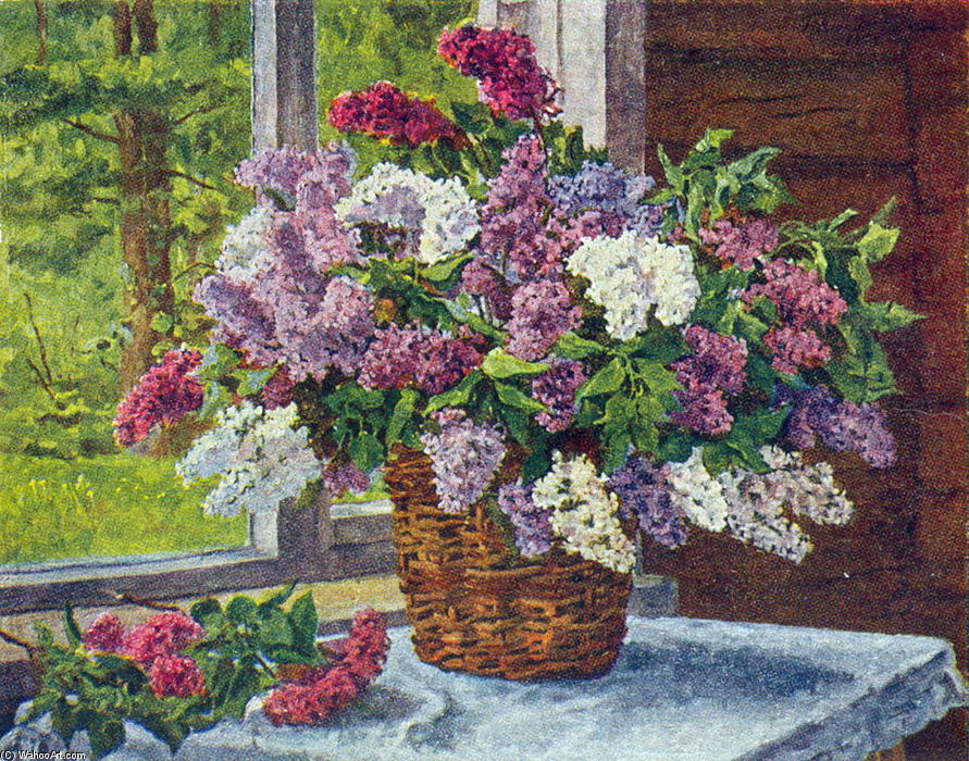 Wikioo.org - The Encyclopedia of Fine Arts - Painting, Artwork by Pyotr Konchalovsky - Lilacs by the window