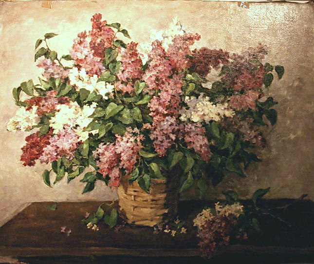 WikiOO.org - Encyclopedia of Fine Arts - Maleri, Artwork Pyotr Konchalovsky - Lilacs in a basket