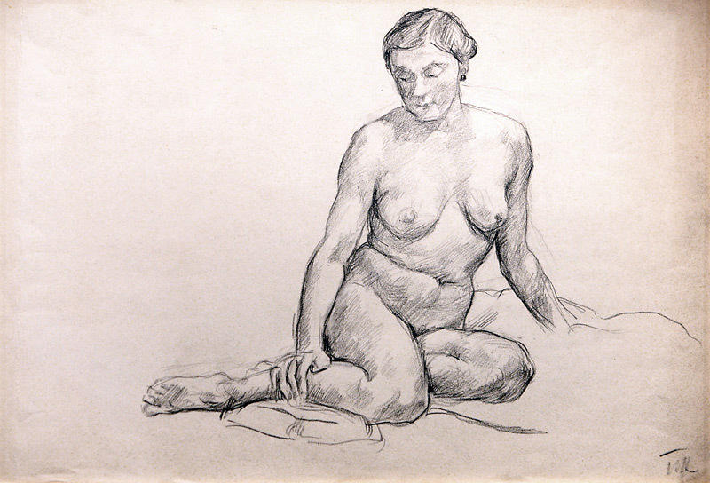 Wikioo.org - The Encyclopedia of Fine Arts - Painting, Artwork by Pyotr Konchalovsky - Seated nude
