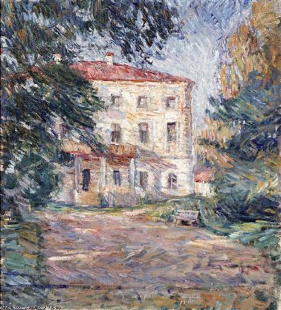 WikiOO.org - אנציקלופדיה לאמנויות יפות - ציור, יצירות אמנות Pyotr Konchalovsky - A house in Belkino