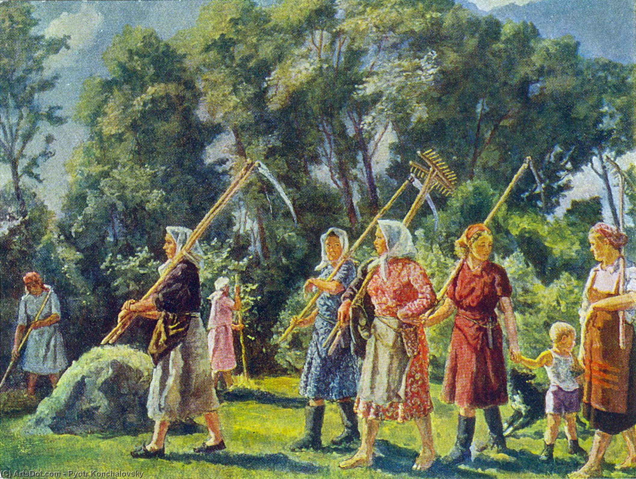WikiOO.org - Encyclopedia of Fine Arts - Lukisan, Artwork Pyotr Konchalovsky - From mowing