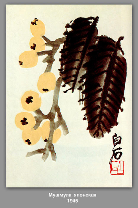 WikiOO.org - 백과 사전 - 회화, 삽화 Qi Baishi - Loquat 