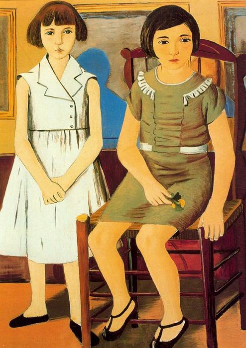 Wikioo.org - The Encyclopedia of Fine Arts - Painting, Artwork by Rafael Zabaleta Fuentes - Portrait of two girls