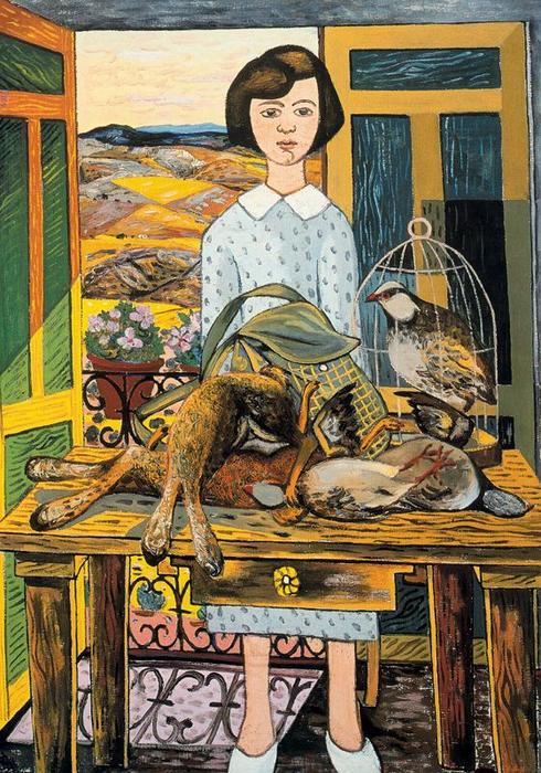 Wikioo.org - The Encyclopedia of Fine Arts - Painting, Artwork by Rafael Zabaleta Fuentes - Girl with still life