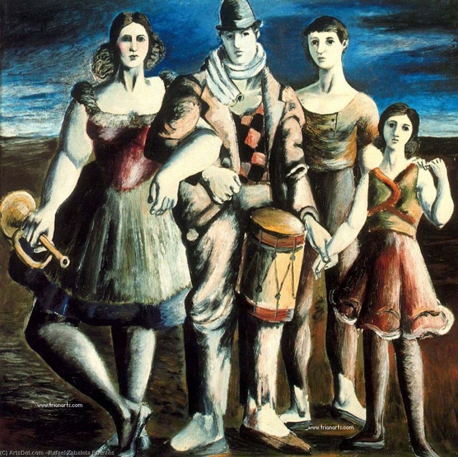Wikioo.org - The Encyclopedia of Fine Arts - Painting, Artwork by Rafael Zabaleta Fuentes - Family of puppeteers