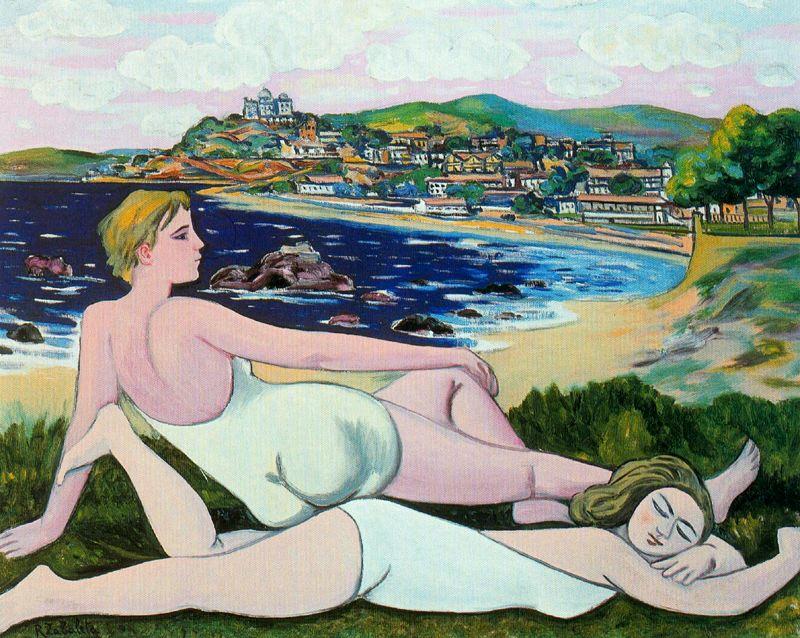 Wikioo.org - The Encyclopedia of Fine Arts - Painting, Artwork by Rafael Zabaleta Fuentes - Bathers on the beach in Santander