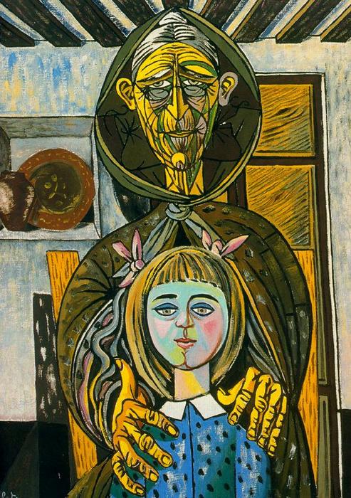 Wikioo.org - The Encyclopedia of Fine Arts - Painting, Artwork by Rafael Zabaleta Fuentes - The old woman and the girl