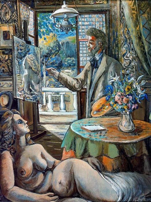 Wikioo.org - The Encyclopedia of Fine Arts - Painting, Artwork by Rafael Zabaleta Fuentes - Painter and reclining model