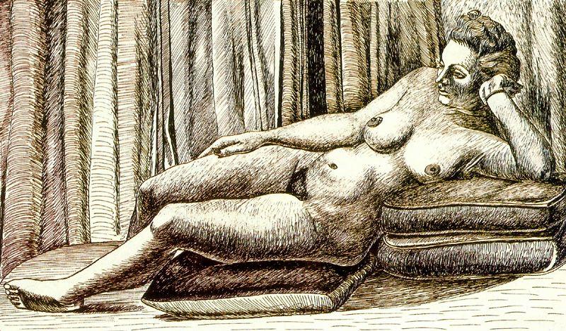 WikiOO.org - Encyclopedia of Fine Arts - Målning, konstverk Rafael Zabaleta Fuentes - Reclining female nude