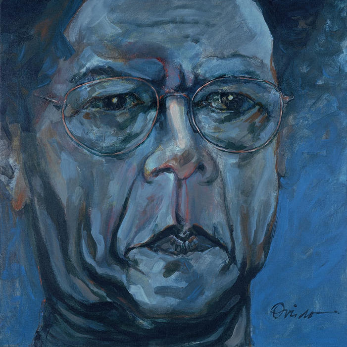 Wikioo.org - The Encyclopedia of Fine Arts - Painting, Artwork by Ramon Oviedo - Auto retrato en azul (self portrait in blue)