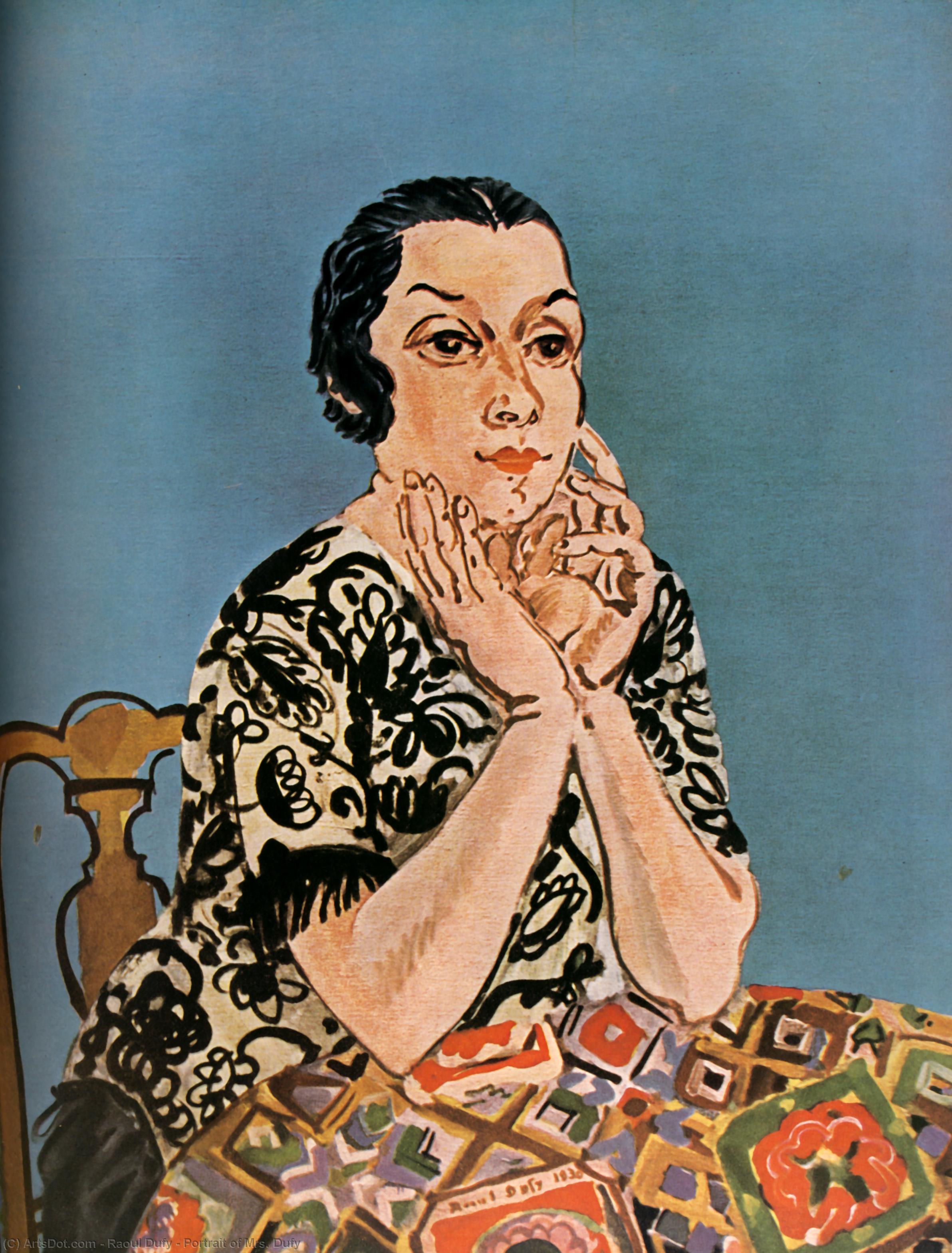 Wikioo.org - The Encyclopedia of Fine Arts - Painting, Artwork by Raoul Dufy - Portrait of Mrs. Dufy