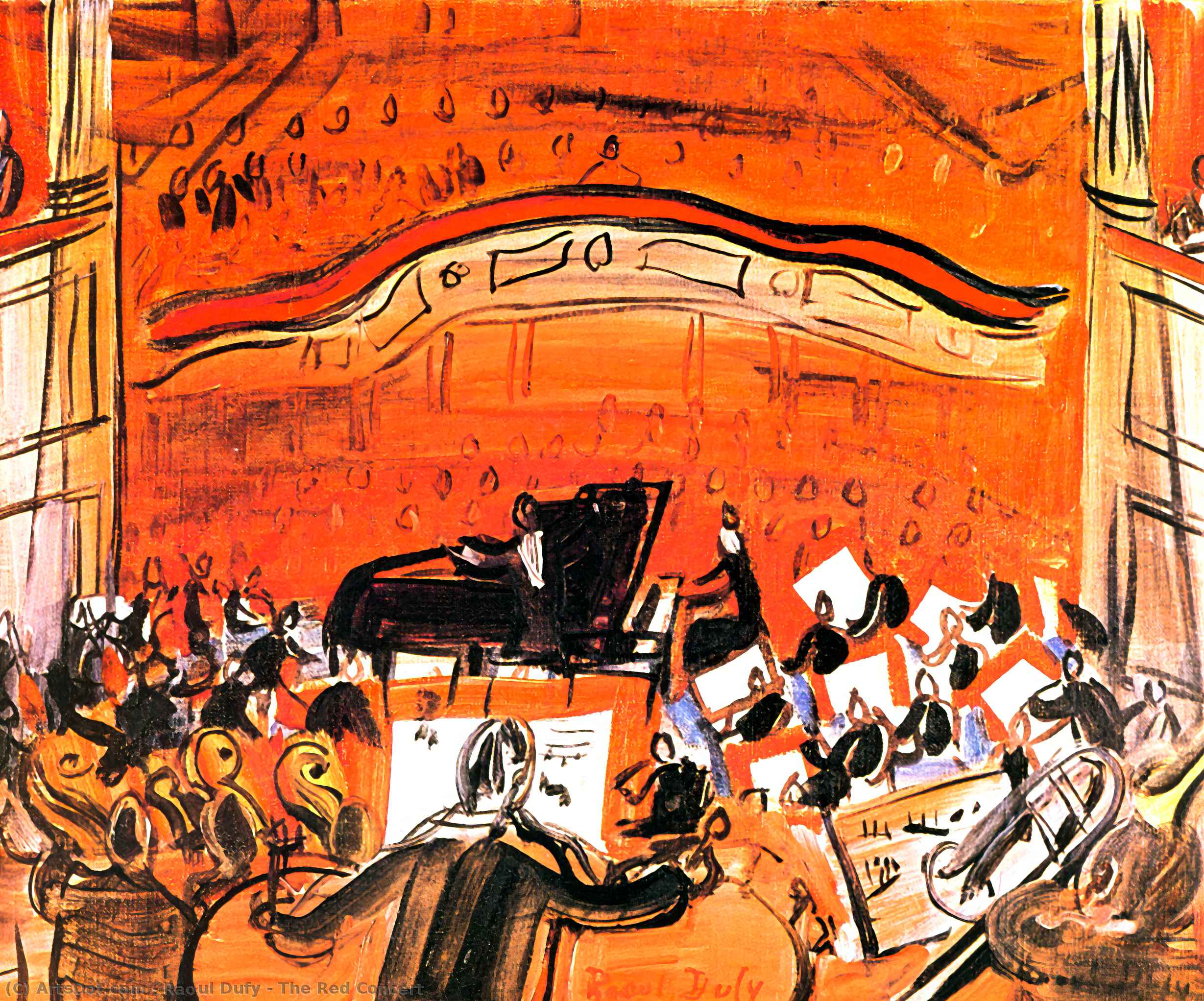 WikiOO.org - Encyclopedia of Fine Arts - Maleri, Artwork Raoul Dufy - The Red Concert