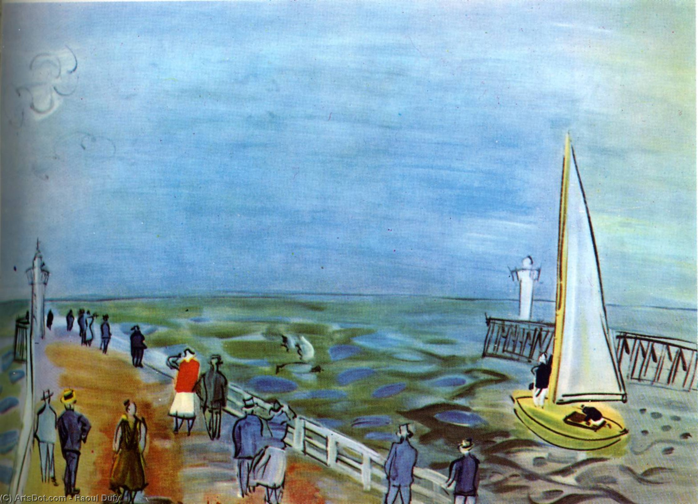 Wikioo.org - The Encyclopedia of Fine Arts - Painting, Artwork by Raoul Dufy - The sea in Deauville