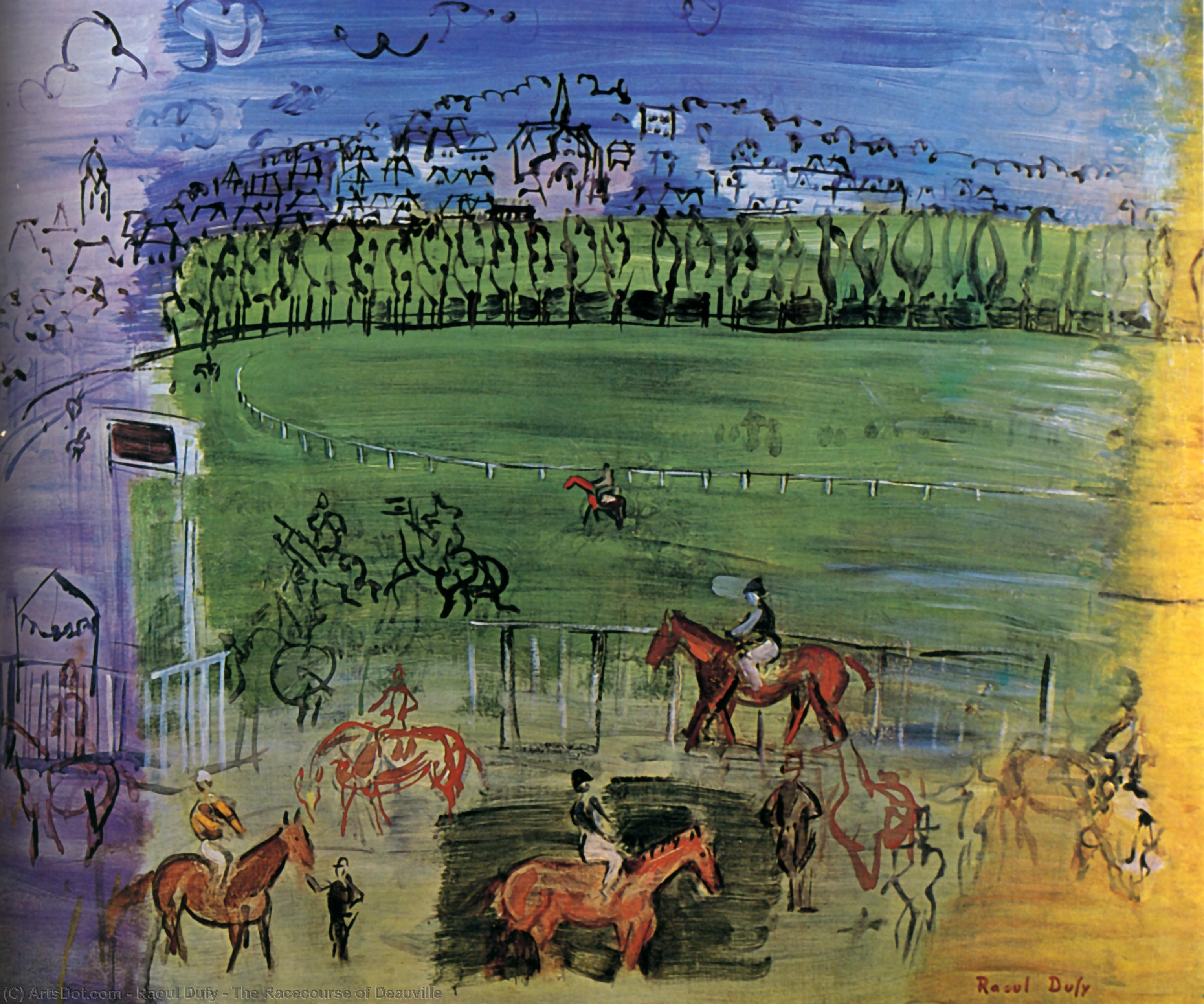 Wikioo.org - The Encyclopedia of Fine Arts - Painting, Artwork by Raoul Dufy - The Racecourse of Deauville