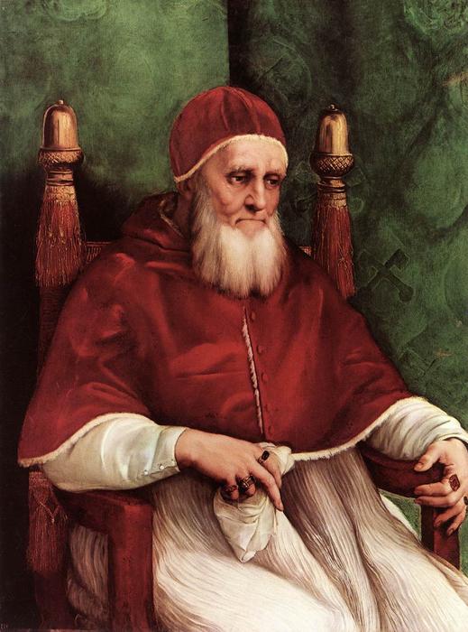 WikiOO.org - Enciclopédia das Belas Artes - Pintura, Arte por Raphael (Raffaello Sanzio Da Urbino) - Portrait of Pope Julius II