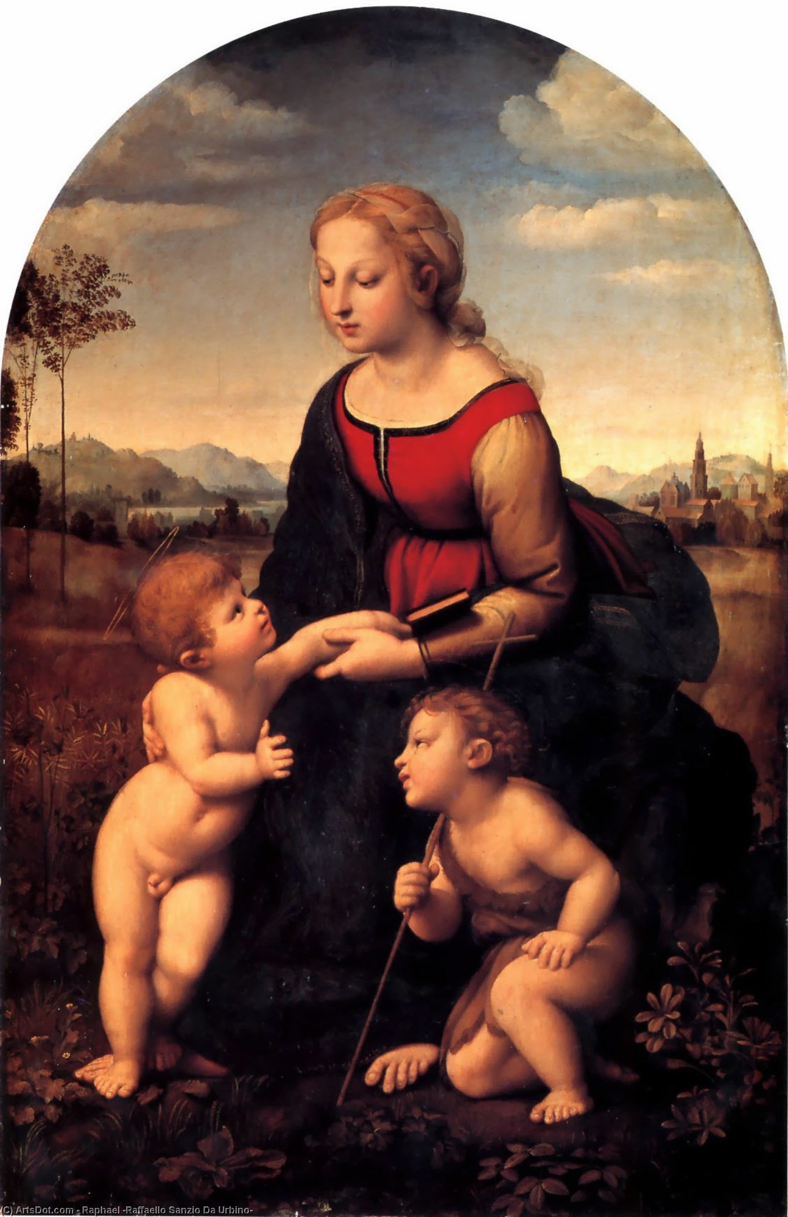 WikiOO.org - دایره المعارف هنرهای زیبا - نقاشی، آثار هنری Raphael (Raffaello Sanzio Da Urbino) - The Virgin and Child with Saint John the Baptist