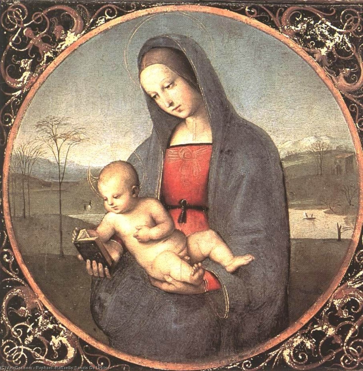 WikiOO.org - Enciklopedija dailės - Tapyba, meno kuriniai Raphael (Raffaello Sanzio Da Urbino) - The Madonna Conestabile
