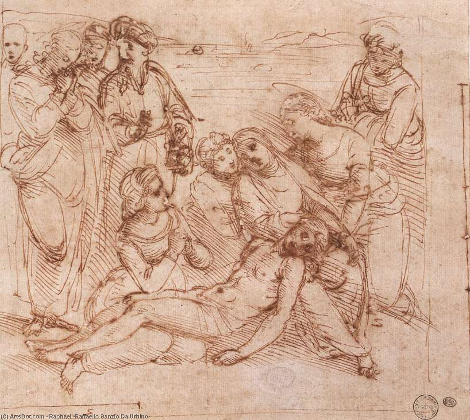 WikiOO.org - Encyclopedia of Fine Arts - Maleri, Artwork Raphael (Raffaello Sanzio Da Urbino) - Lamentation over the Dead Christ