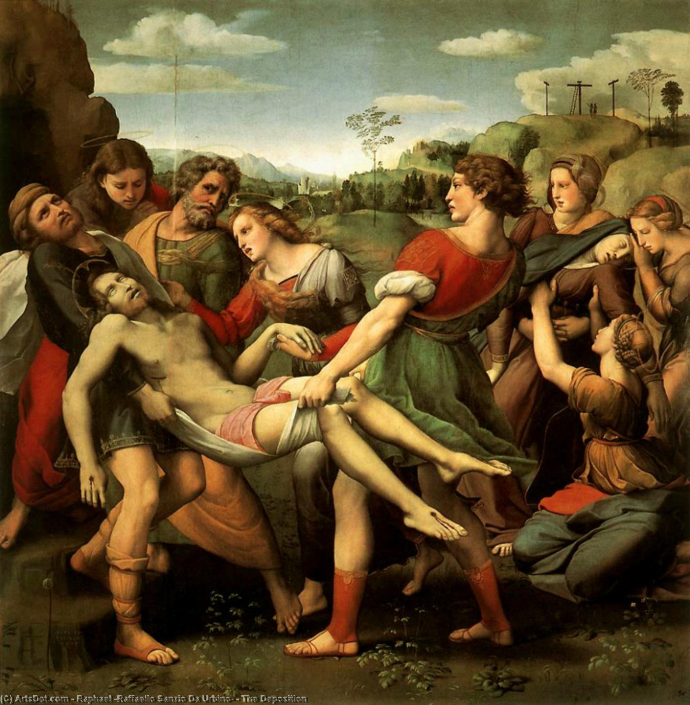 Wikioo.org – La Enciclopedia de las Bellas Artes - Pintura, Obras de arte de Raphael (Raffaello Sanzio Da Urbino) - la deposición