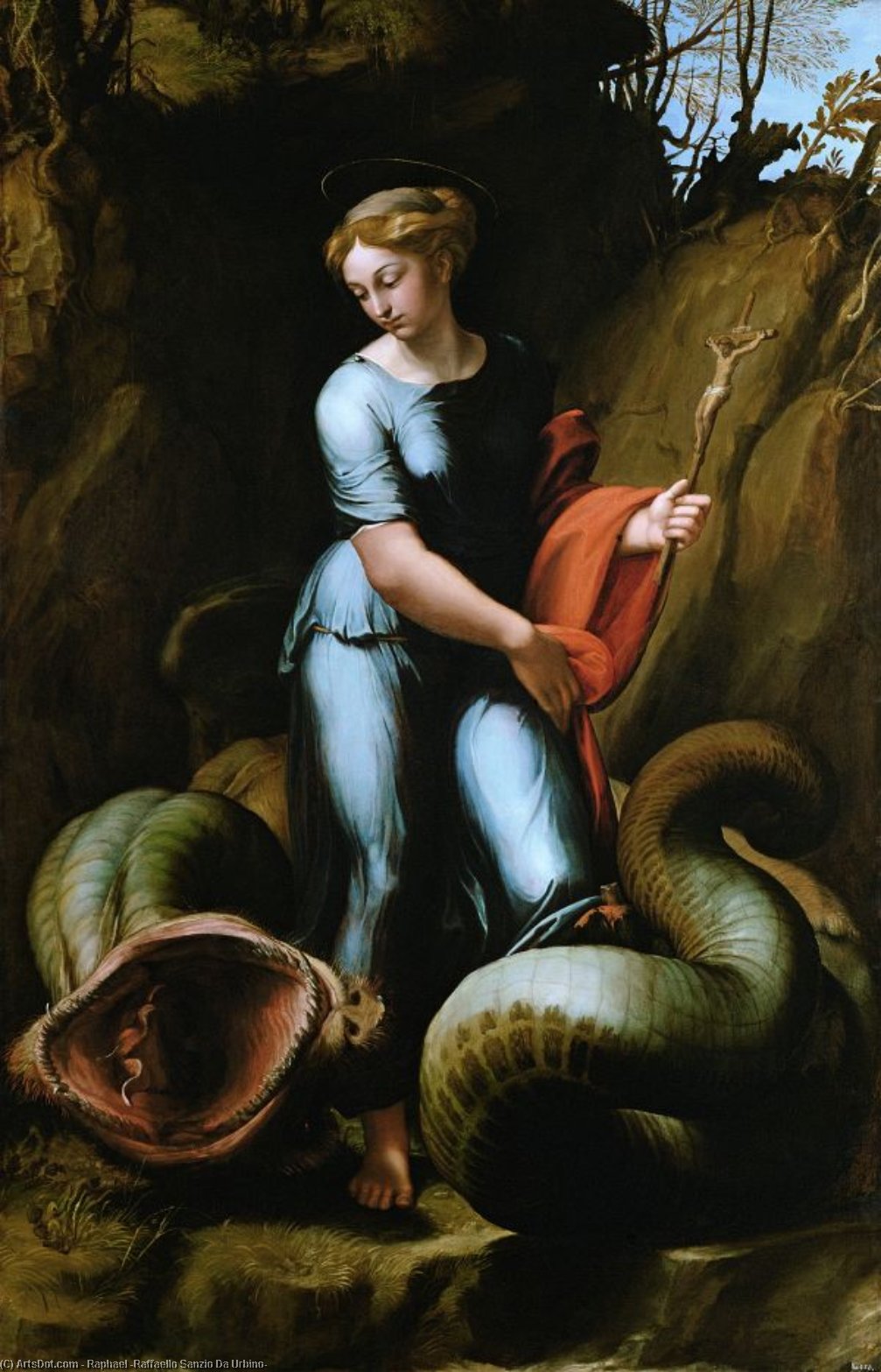 WikiOO.org - Güzel Sanatlar Ansiklopedisi - Resim, Resimler Raphael (Raffaello Sanzio Da Urbino) - St. Margaret