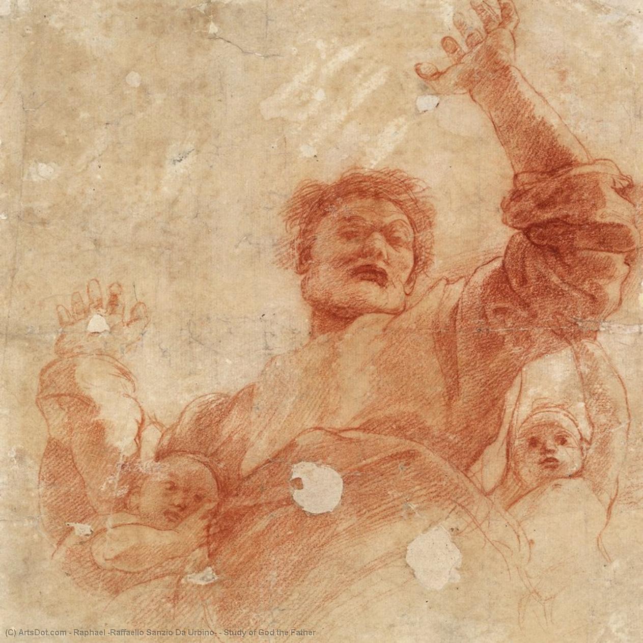 Wikoo.org - موسوعة الفنون الجميلة - اللوحة، العمل الفني Raphael (Raffaello Sanzio Da Urbino) - Study of God the Father