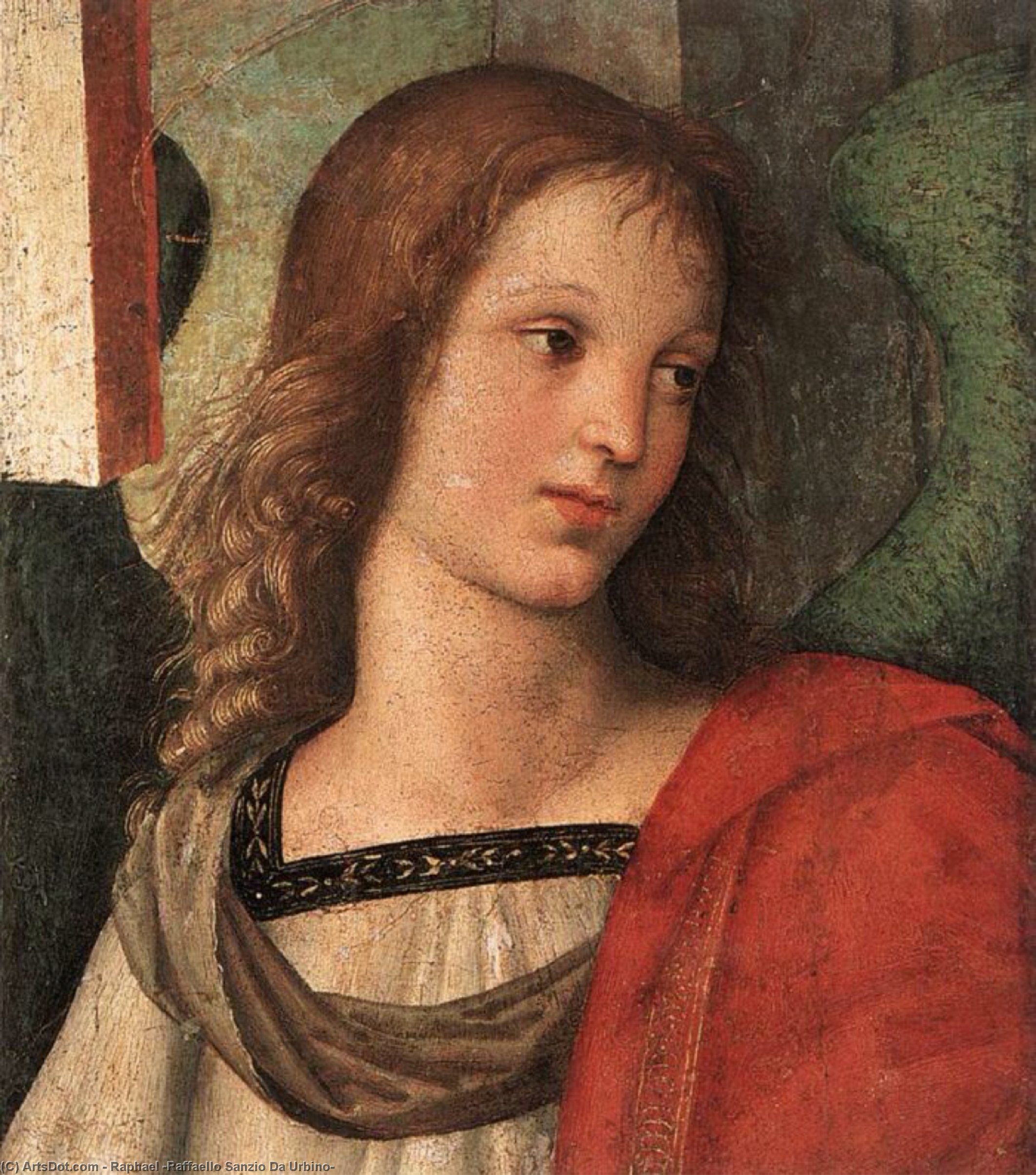 WikiOO.org - Enciclopedia of Fine Arts - Pictura, lucrări de artă Raphael (Raffaello Sanzio Da Urbino) - Angel (fragment of the Baronci altarpiece)