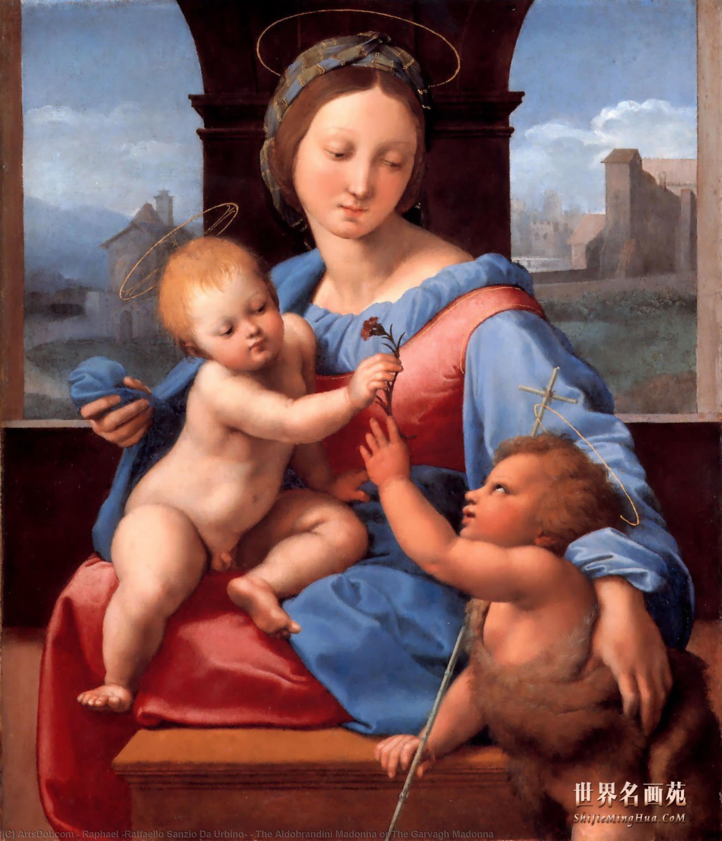 Wikioo.org – La Enciclopedia de las Bellas Artes - Pintura, Obras de arte de Raphael (Raffaello Sanzio Da Urbino) - el aldobrandini Virgen o el Garvagh Virgen