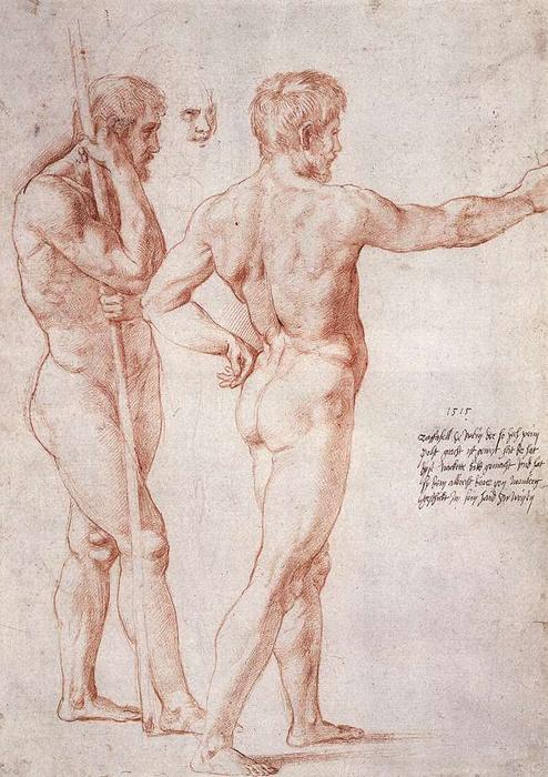 Wikioo.org - Die Enzyklopädie bildender Kunst - Malerei, Kunstwerk von Raphael (Raffaello Sanzio Da Urbino) - Aktstudie
