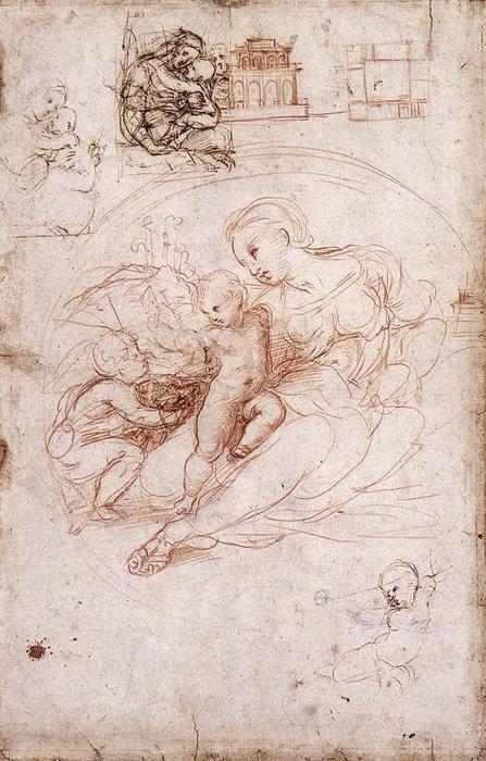 Wikioo.org - Bách khoa toàn thư về mỹ thuật - Vẽ tranh, Tác phẩm nghệ thuật Raphael (Raffaello Sanzio Da Urbino) - Madonna Studies
