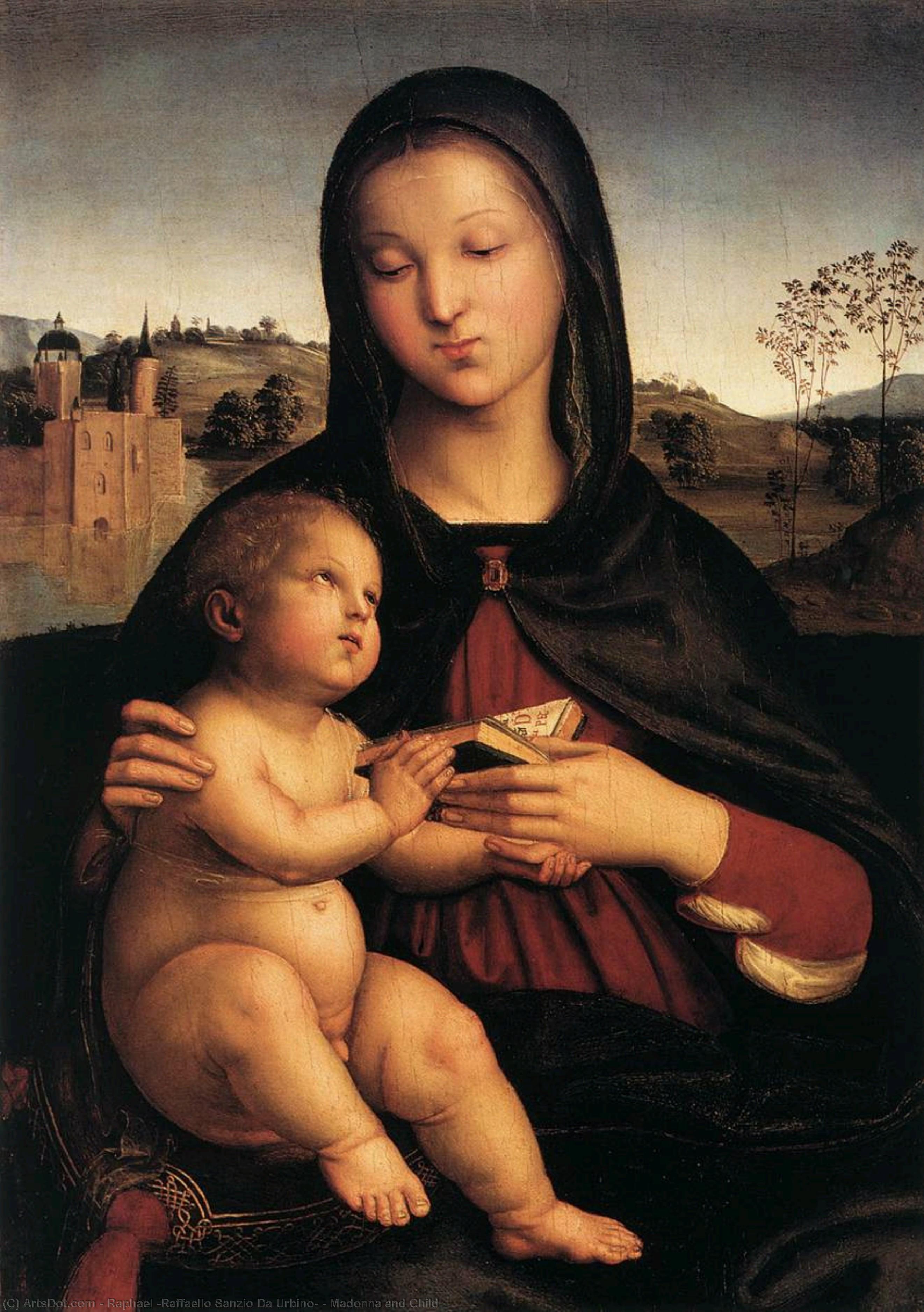 Wikioo.org – La Enciclopedia de las Bellas Artes - Pintura, Obras de arte de Raphael (Raffaello Sanzio Da Urbino) - Madonna y el Niño