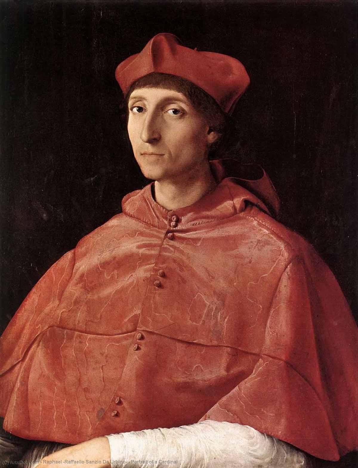 WikiOO.org - 백과 사전 - 회화, 삽화 Raphael (Raffaello Sanzio Da Urbino) - Portrait of a Cardinal