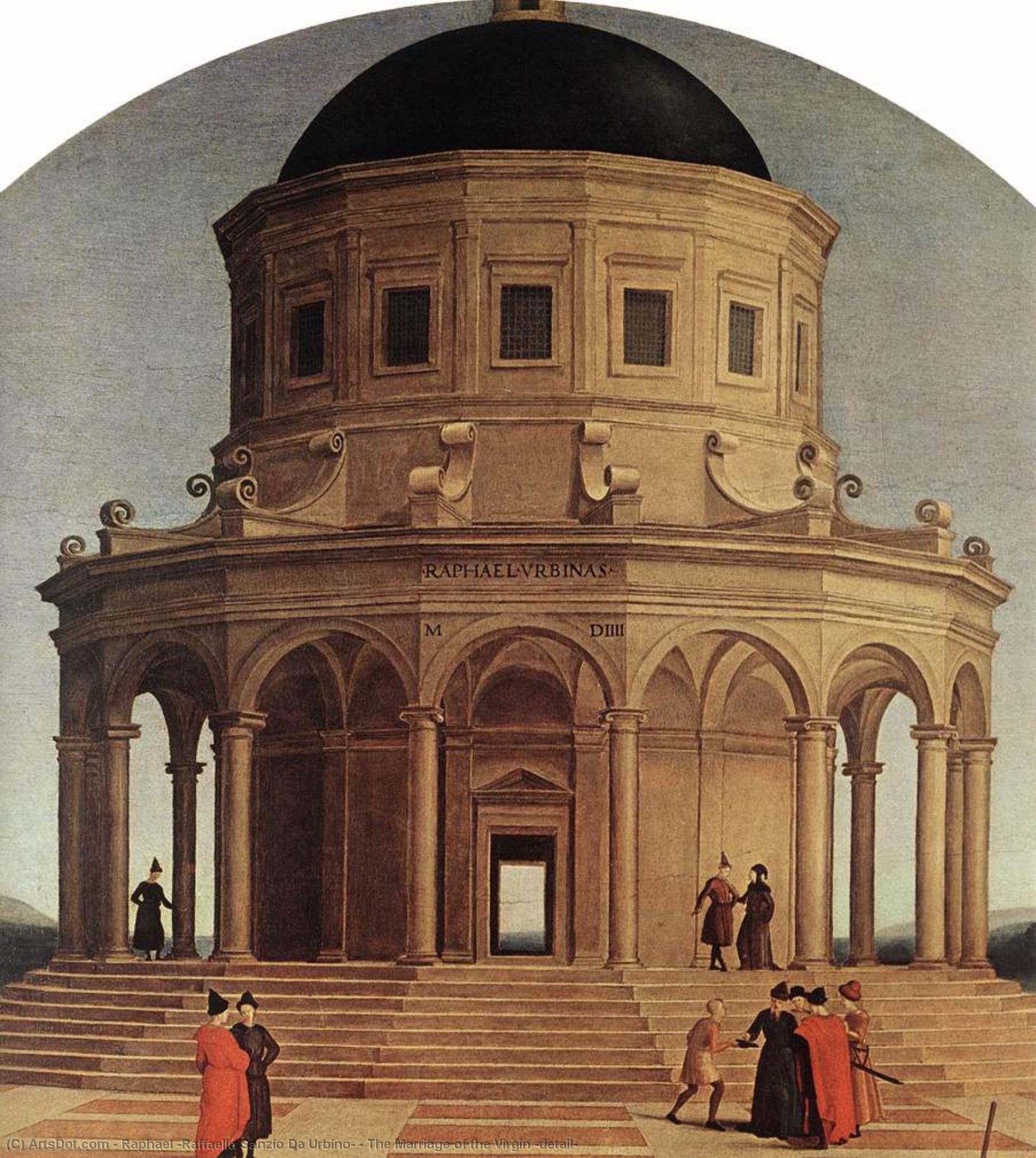 Wikioo.org - สารานุกรมวิจิตรศิลป์ - จิตรกรรม Raphael (Raffaello Sanzio Da Urbino) - The Marriage of the Virgin (detail)