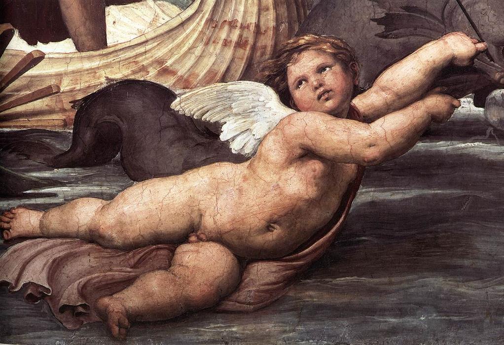 Wikioo.org - Die Enzyklopädie bildender Kunst - Malerei, Kunstwerk von Raphael (Raffaello Sanzio Da Urbino) - Galatea , detail putto