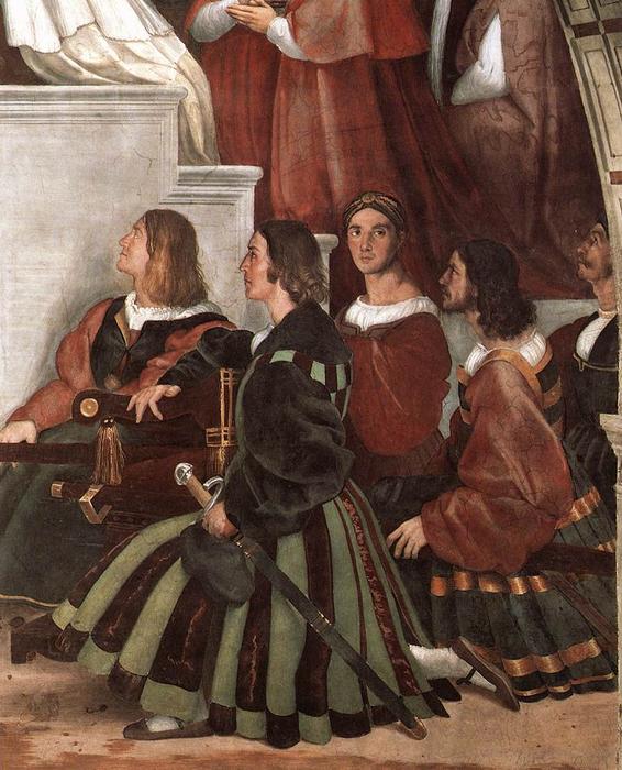 Wikioo.org – La Enciclopedia de las Bellas Artes - Pintura, Obras de arte de Raphael (Raffaello Sanzio Da Urbino) - La misa de Bolsena Detalle