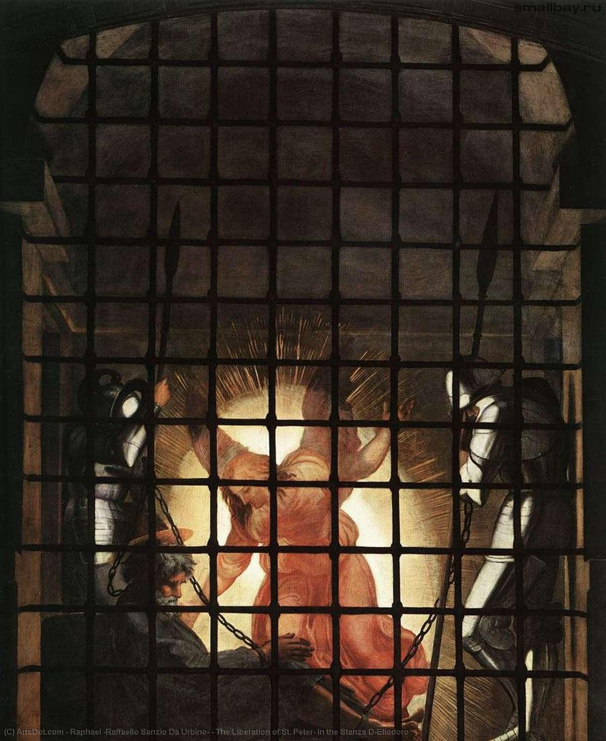 Wikioo.org – L'Enciclopedia delle Belle Arti - Pittura, Opere di Raphael (Raffaello Sanzio Da Urbino) - la liberazione di st . Pietro , nel Stanza D'Eliodoro